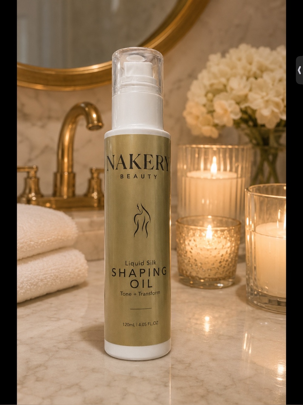 Nakery Beauty Gold Liquid Silk Shaping Oil – Radiant Face & Body Serum